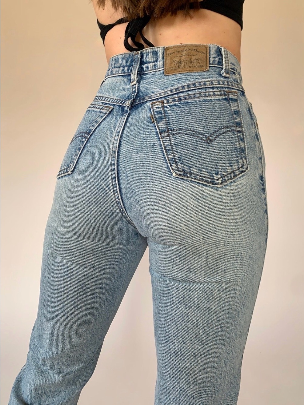 Vintage 90s Levis 900 Series High Waisted MOM Tapered Black Jeans 5